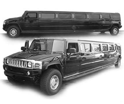 Black H2 Hummer Limo in Black H2 Hummer Limo in
